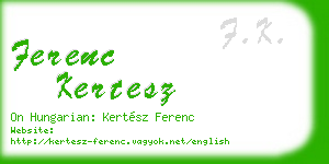 ferenc kertesz business card